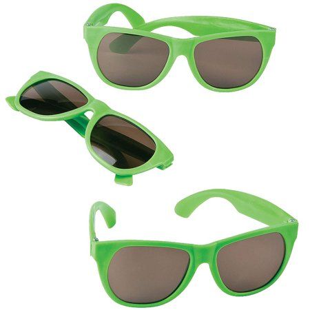 Kicko Green Sunglasses - 3 Pack, Unisex - for Daily Wear, and High Fashion Accessories, Party Favors | Walmart (US)