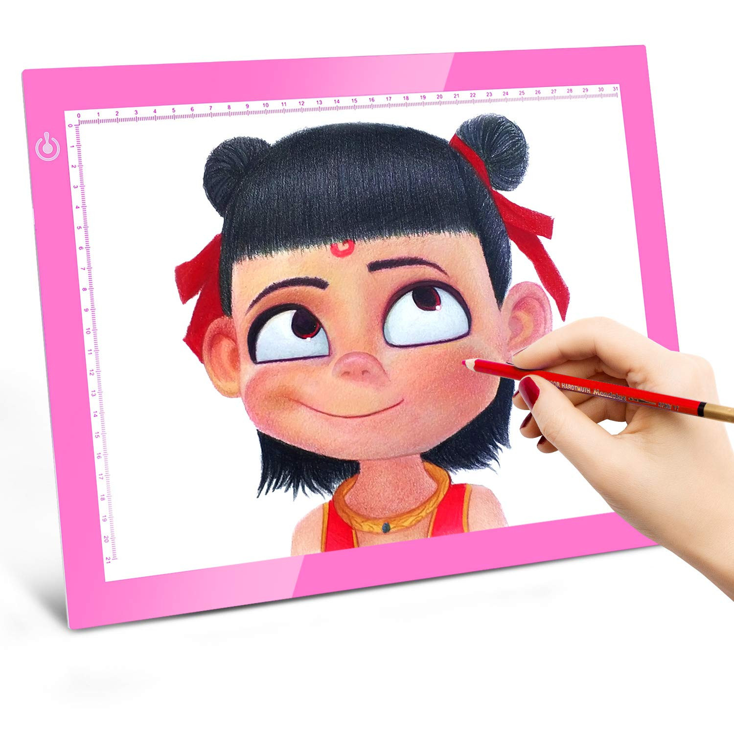 LitEnergy Portable A4 LED Copy Board Light Tracing Box, Pink Ultra-Thin Adjustable USB Power Artc... | Amazon (US)