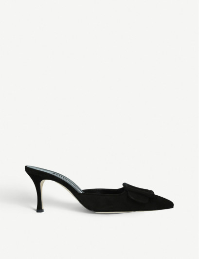 Womens Black Maysale Buckled Suede Mules 39 | Selfridges