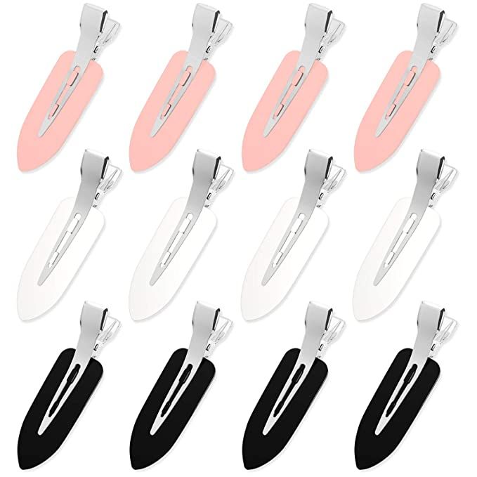 No Crease Hair Clips, 12Pcs No Bend Hair Clips Makeup Flat Hair Clips for Styling Sleeping Makeup... | Amazon (US)