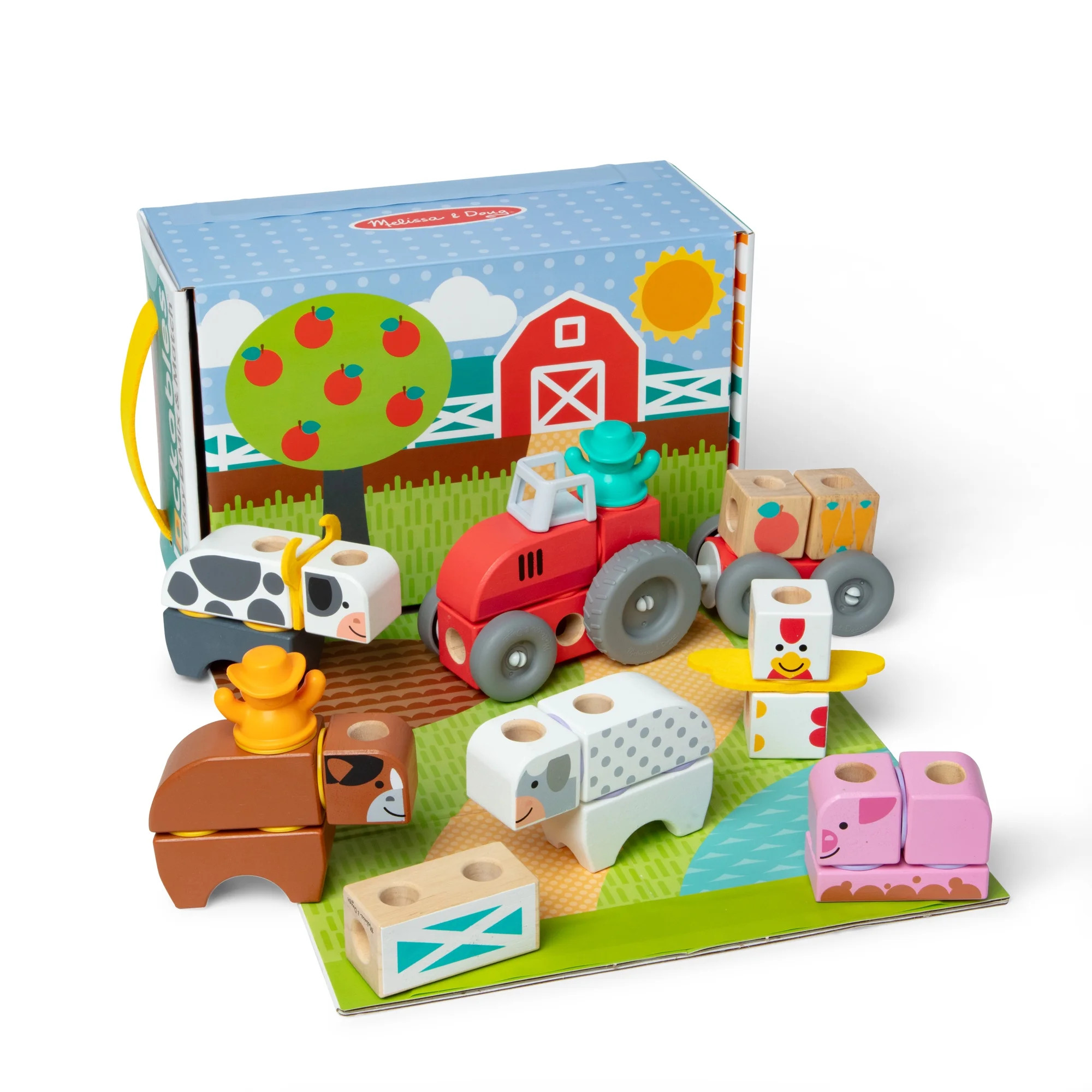Melissa & Doug Blockables™ Farm Snap and Play, Mix and Match Connectable Wooden Building Blocks... | Walmart (US)