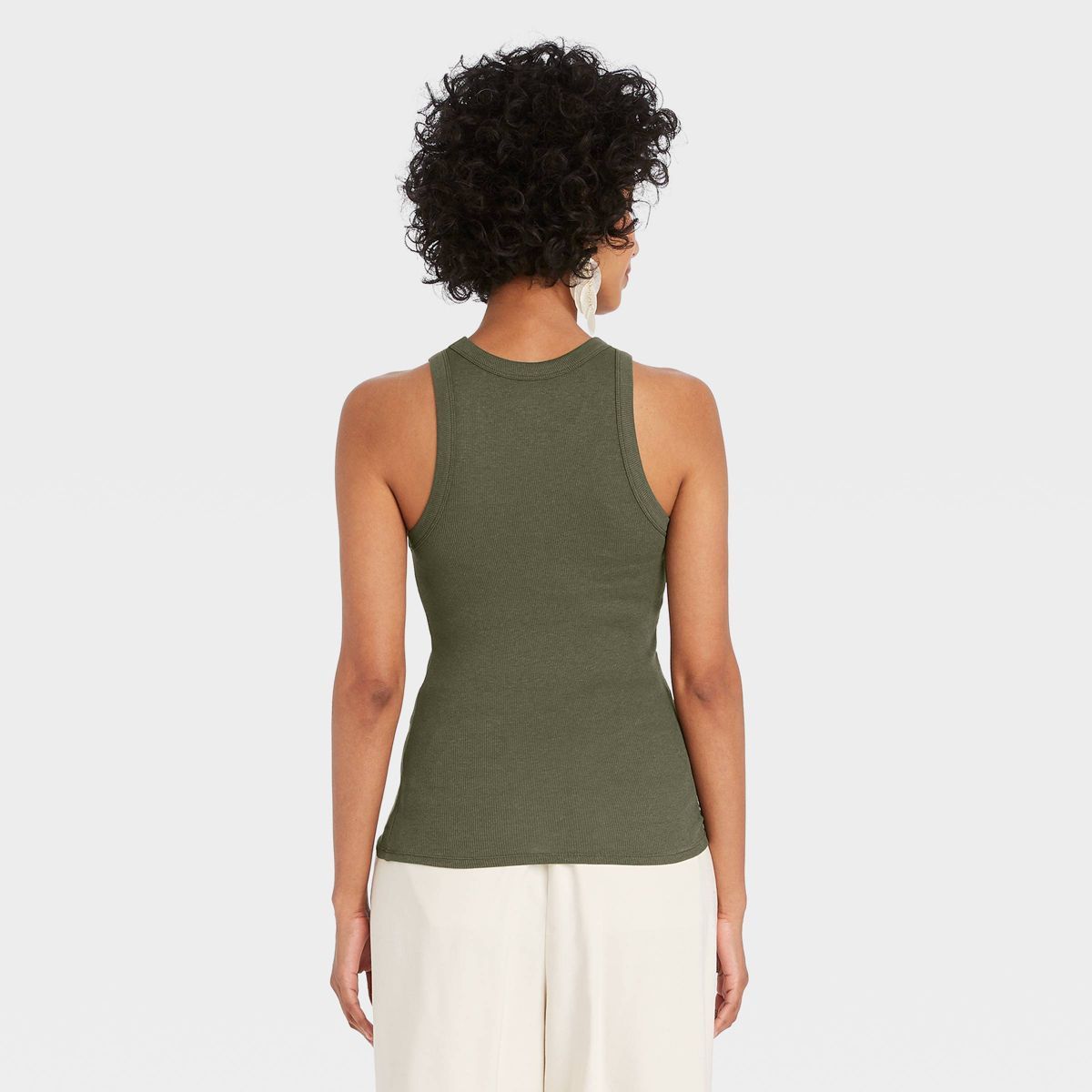 Women's Slim Fit Ribbed High Neck Tank Top - A New Day™ | Target