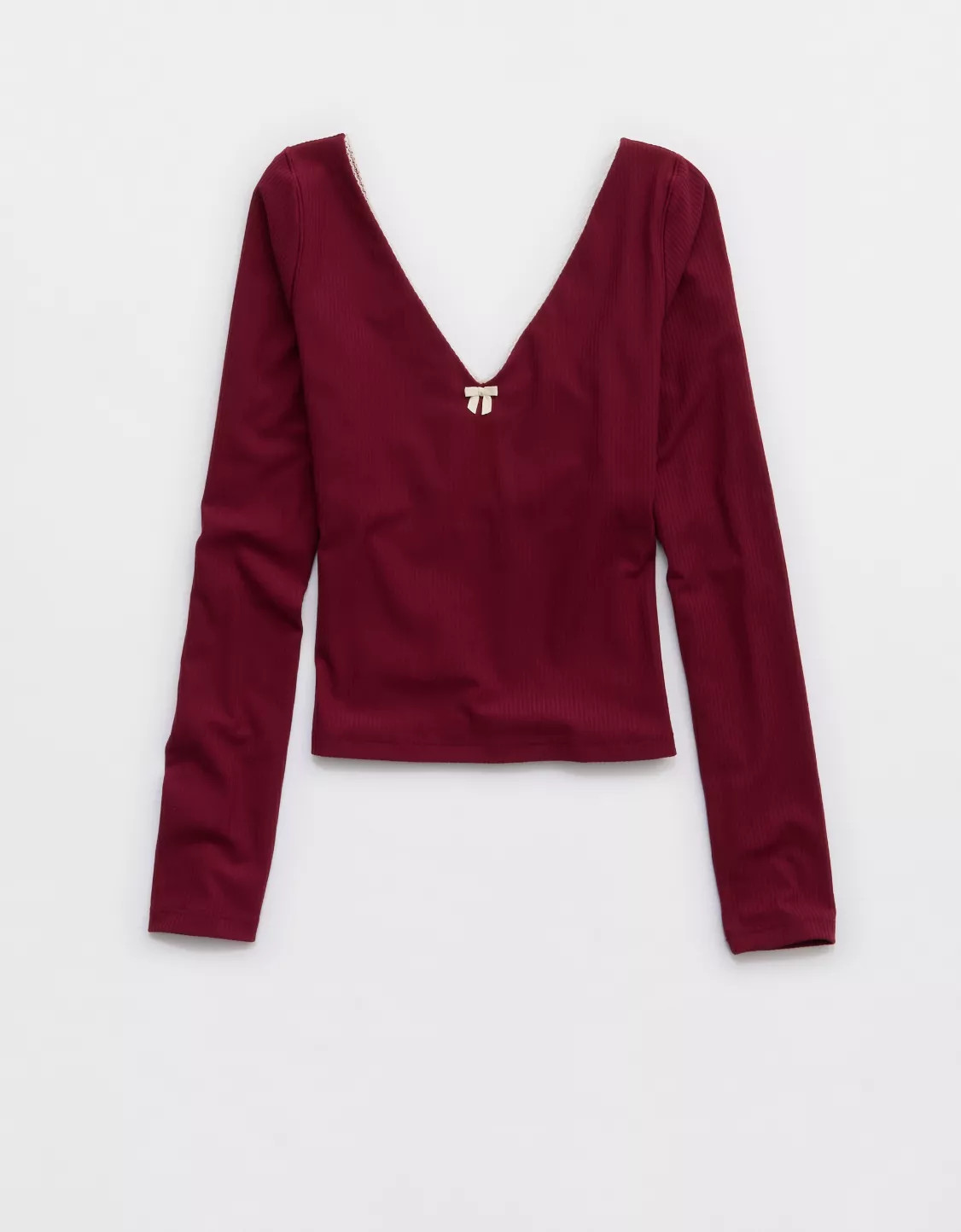 OFFLINE By Aerie Real Me XTRA Rib Open V-Neck T-Shirt | Aerie