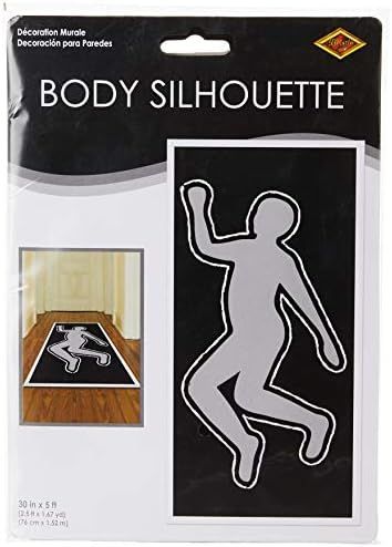 Beistle PSI Body Silhouette, 30 by 5-Feet,White/Black/Silver | Amazon (US)
