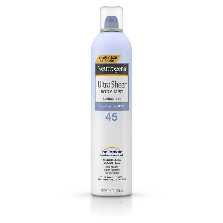 Neutrogena Ultra Sheer Sunscreen Spray SPF 45, Family Size, 8 oz | Walmart (US)