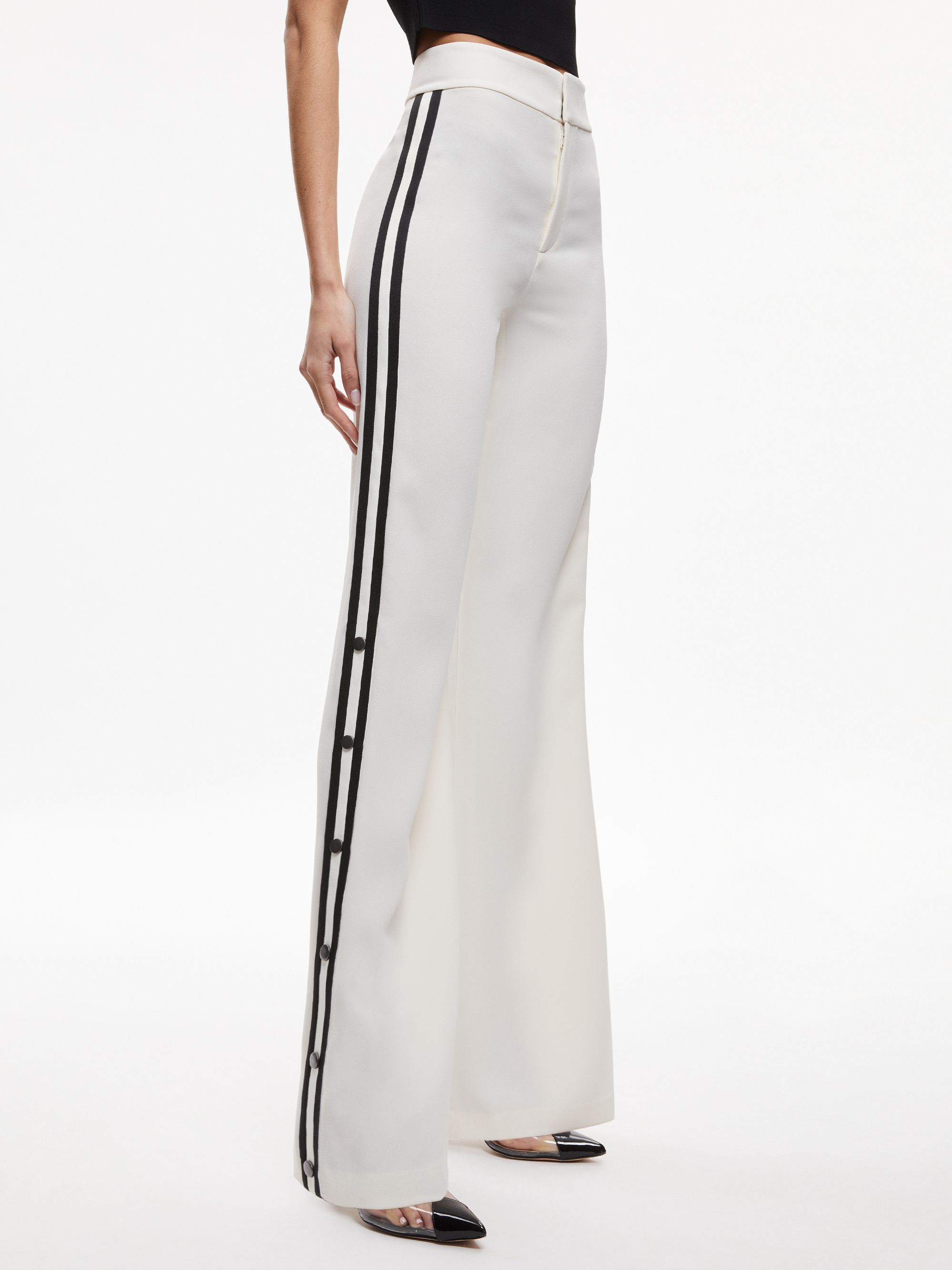 JC SIDE SNAP WIDE LEG PANT | Alice + Olivia