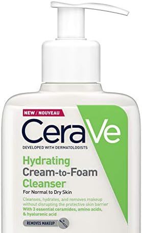 CeraVe Hydrating Cream-to-Foam Cleanser | 236ml/8oz | Removes Makeup and Cleanses with Hyaluronic... | Amazon (UK)