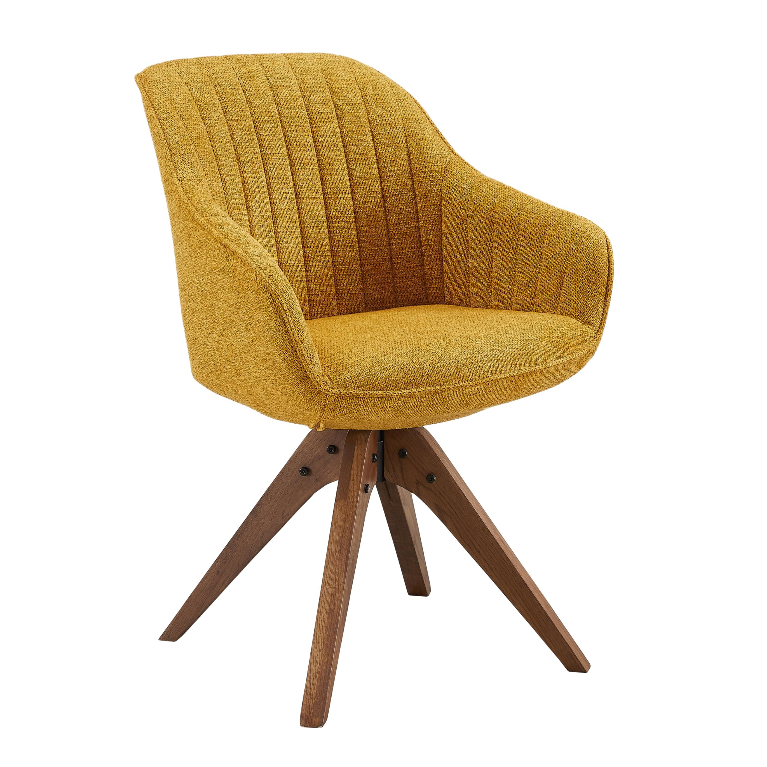 Art Leon Dining Room Chair - Mid Century Modern Fabric Upholstered Swivel Dining Chair with Wood ... | Amazon (US)