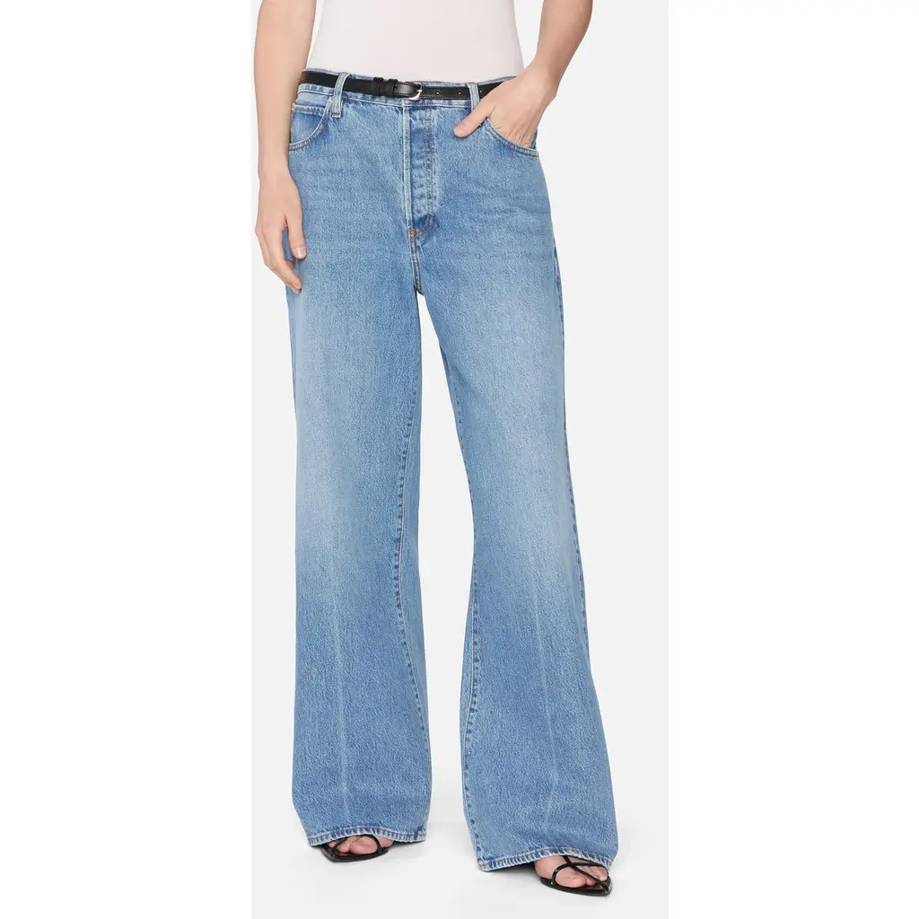 FRAME The Loose High Waist Wide Leg Jeans in Rundown at Nordstrom, Size 26 | Nordstrom