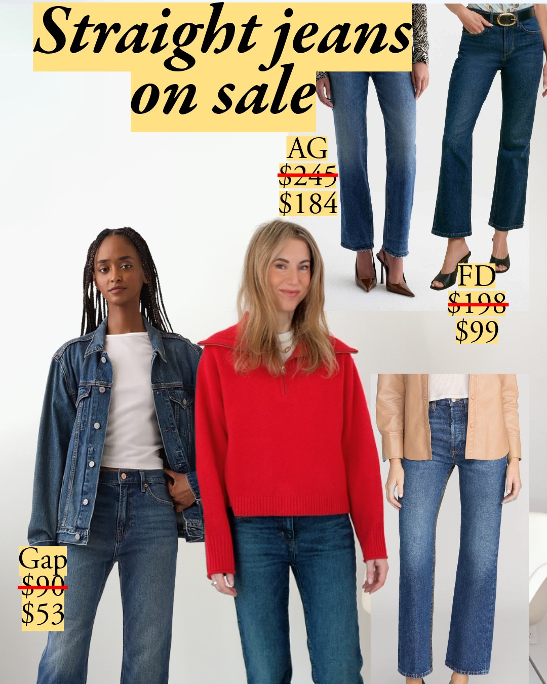 Checklist for straight jeans inspired by CBK's 90s vintage Levis. Fitted hips, easy thigh, then straight or slightly flared to the bottom. These details make the difference between effortless and "hmm, I just don't reach for these jeans." I am wearing the Frame Cigarette in Ravenna, and I found similar options on sale. From Frame, the Vertical Crop has a higher waist and a shorter length. The slight flare is the same as mine, and it also comes in a full length. Gap's jeans have a higher waist. I found options for different lengths, waists, and washes.

#LTKootd #LTKSeasonal #LTKSaleAlert