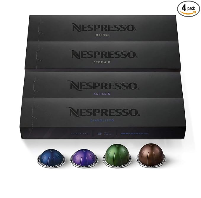Nespresso Capsules Vertuo, Dark Assortment Variety Pack, Dark Roast Coffee & Espresso, 40-Count C... | Amazon (US)