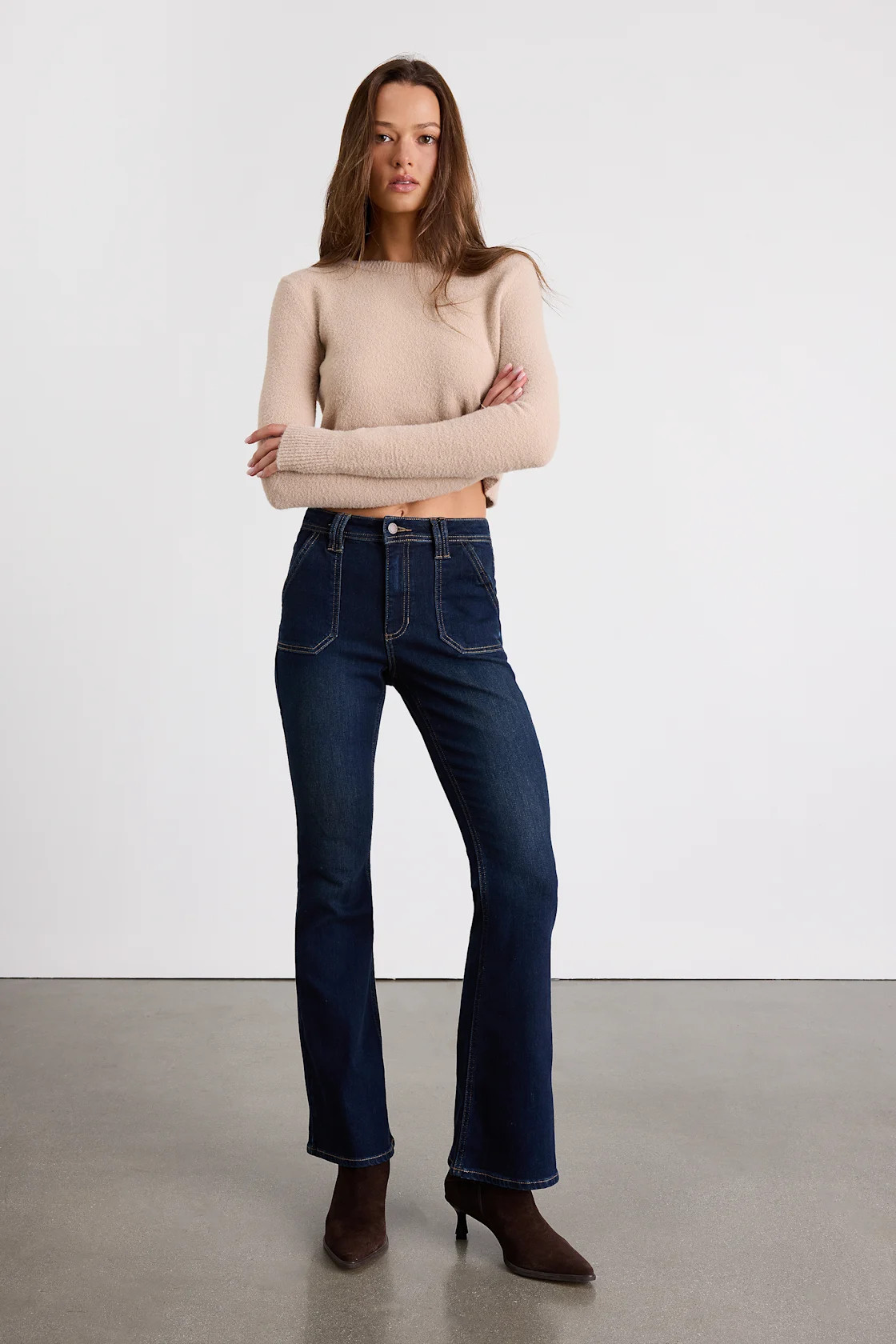 Falcone Dark Wash Mid-Rise Bootcut Jeans | Lulus