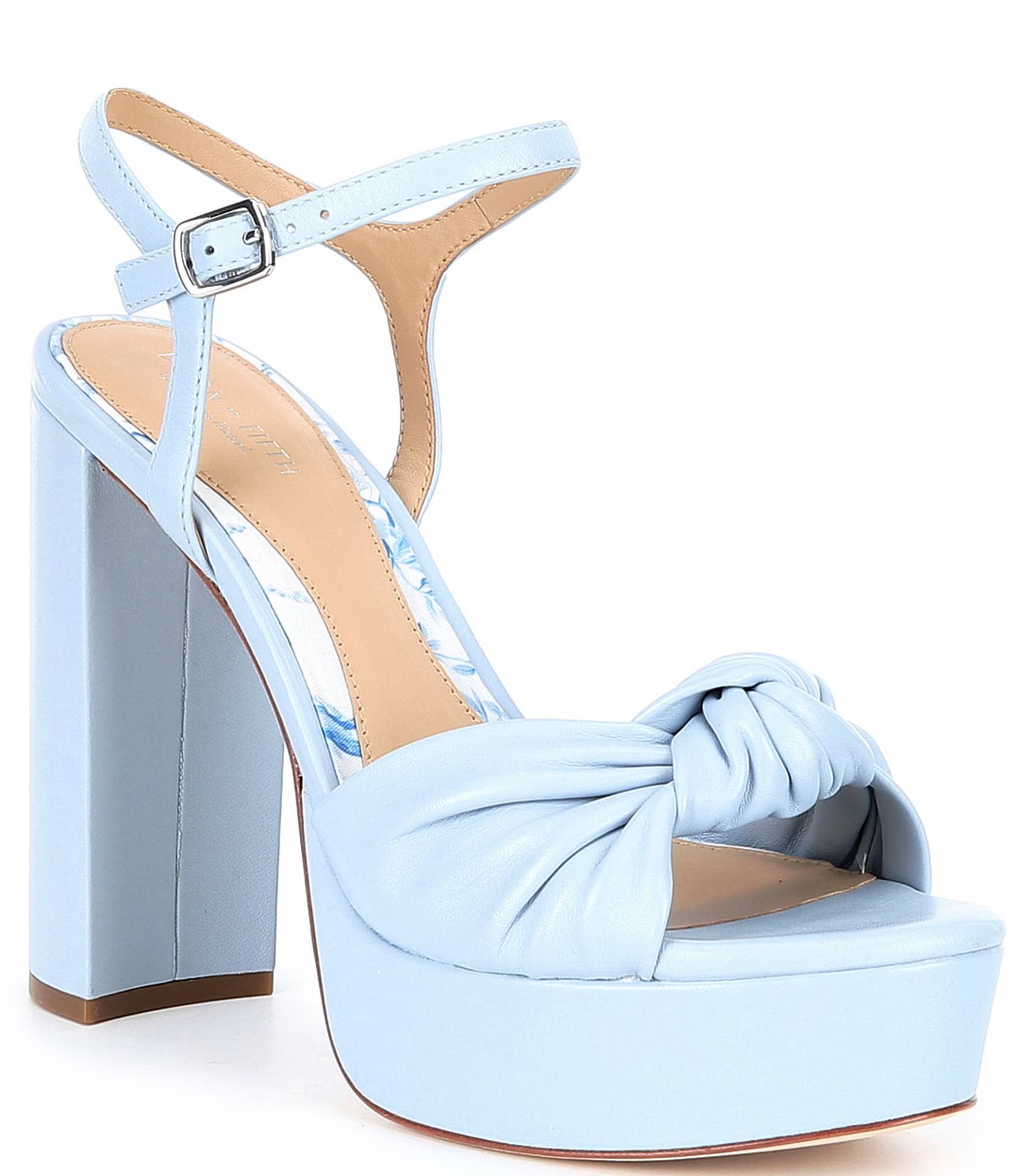 x Born on Fifth Laurie Leather Knotted Detail Ankle Strap Platform Dress Sandals | Dillard's