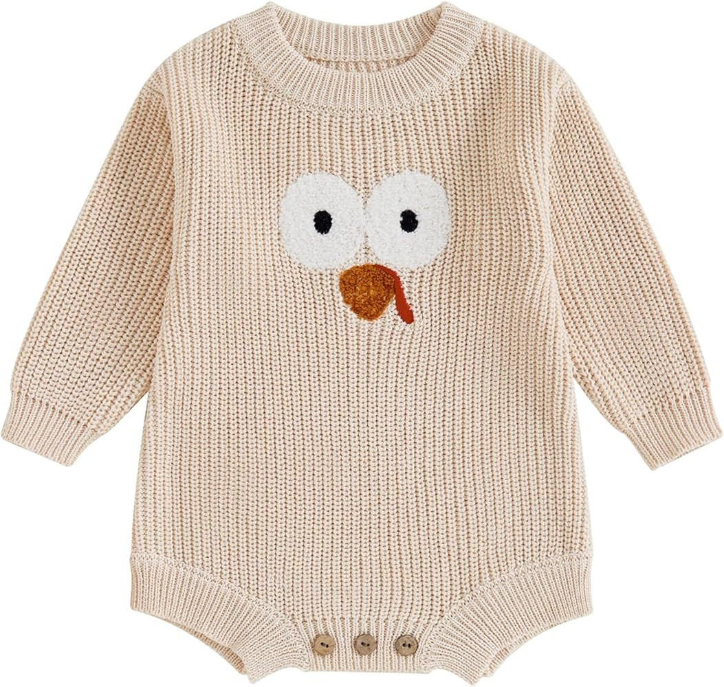 FYBITBO Baby Girl Boy Sweater Knit Oversized Pullover Sweatshirt Romper Onesie Warm Fall Winter C... | Amazon (US)