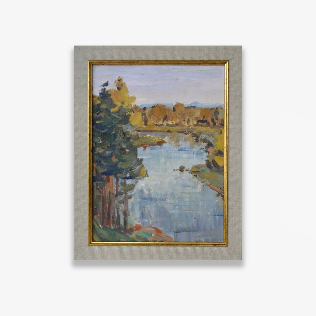 Original Framed Oil Painting. by Ukrainian Artist N. Blizhina. Impressionist Textured Riverside A... | Etsy (US)