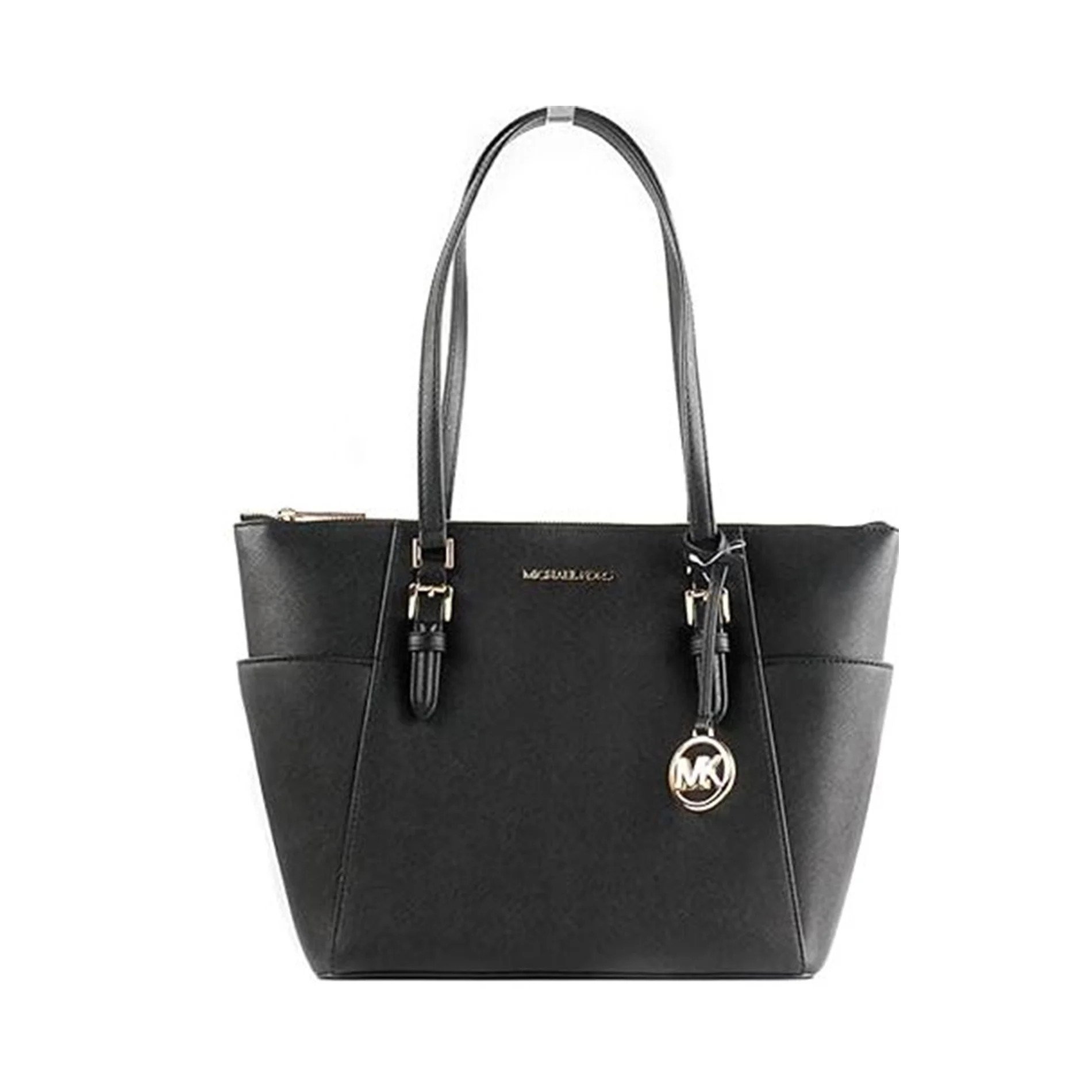 Michael Kors Women Lady Large Leather Shoulder Tote Handbag Purse Bag Black Gold | Walmart (US)