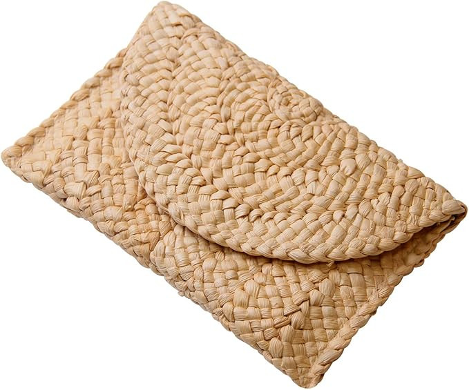Straw Clutch Purses for Women Summer Beach Bags Envelope Woven Clutch Handbags | Amazon (US)