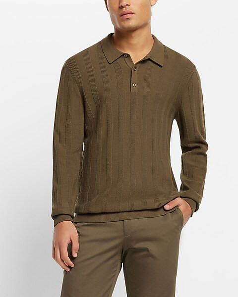 Ribbed Sweater Polo | Express