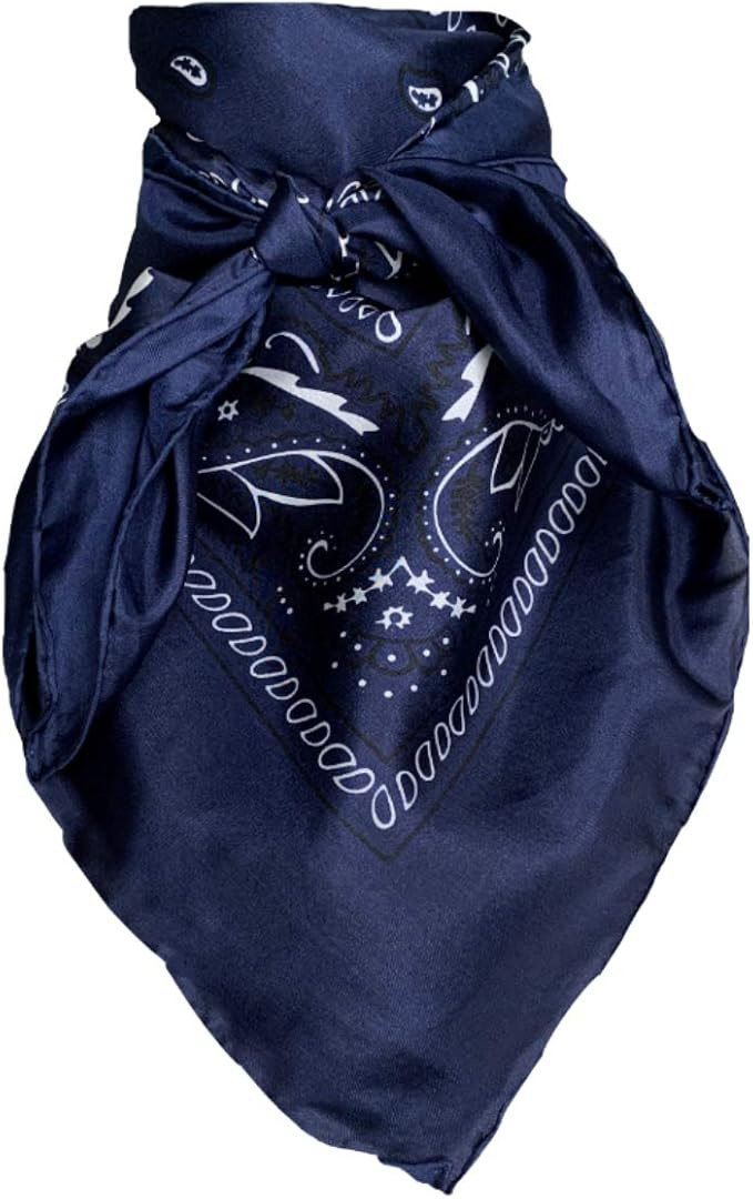 Wild Rag Bandana Silk Scarf Red Black Navy Blue Green | Amazon (US)