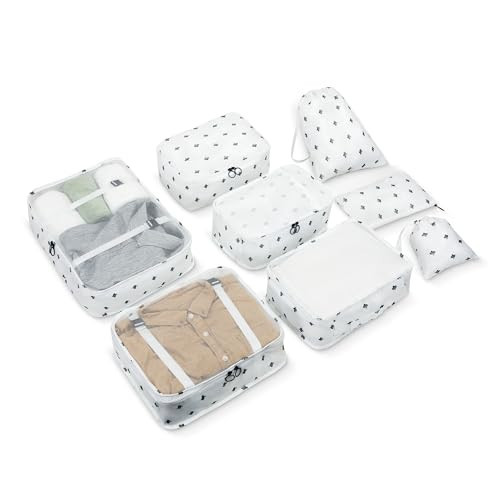 Packing Cubes for Suitcases Travel Luggage Organizers,8 Set Travel Essentials Luggage Organizer for Travel Accessories Shoe Bag Tioletry Bag Laundry Bag(cactus) | Amazon (US)