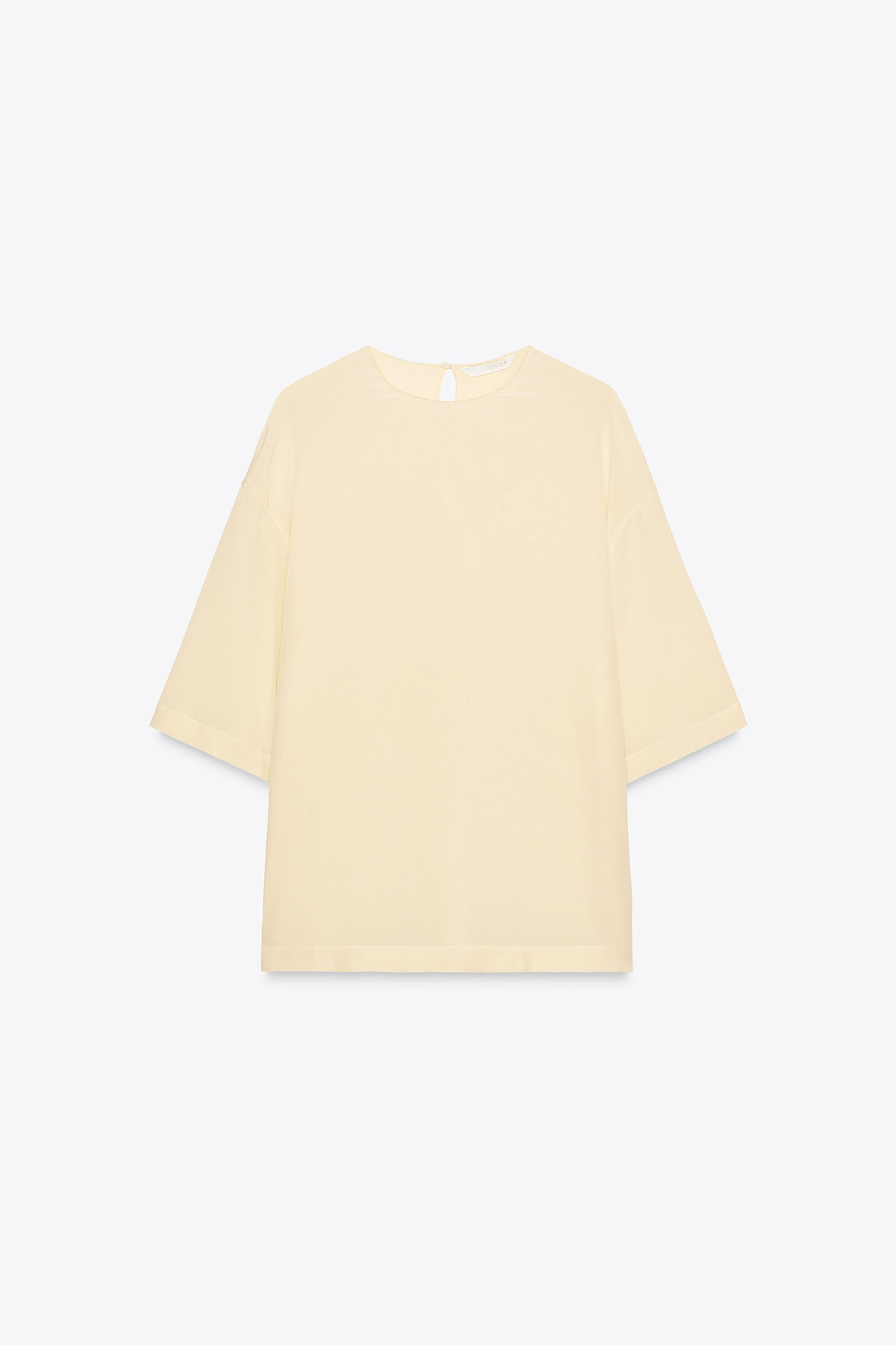ZW COLLECTION LIMITED EDITION SHORT SLEEVE SILK TOP | Zara US