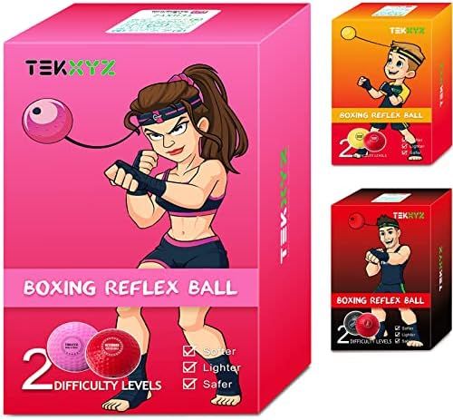 TEKXYZ Boxing Reflex Ball, 2 Difficulty Levels Boxing Ball with Headband, Perfect for Reaction, Agil | Amazon (US)