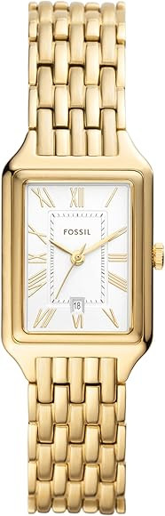 Fossil Raquel Women's Watch with Rectangular Case and Stainless Steel Bracelet or Leather Band | Amazon (US)