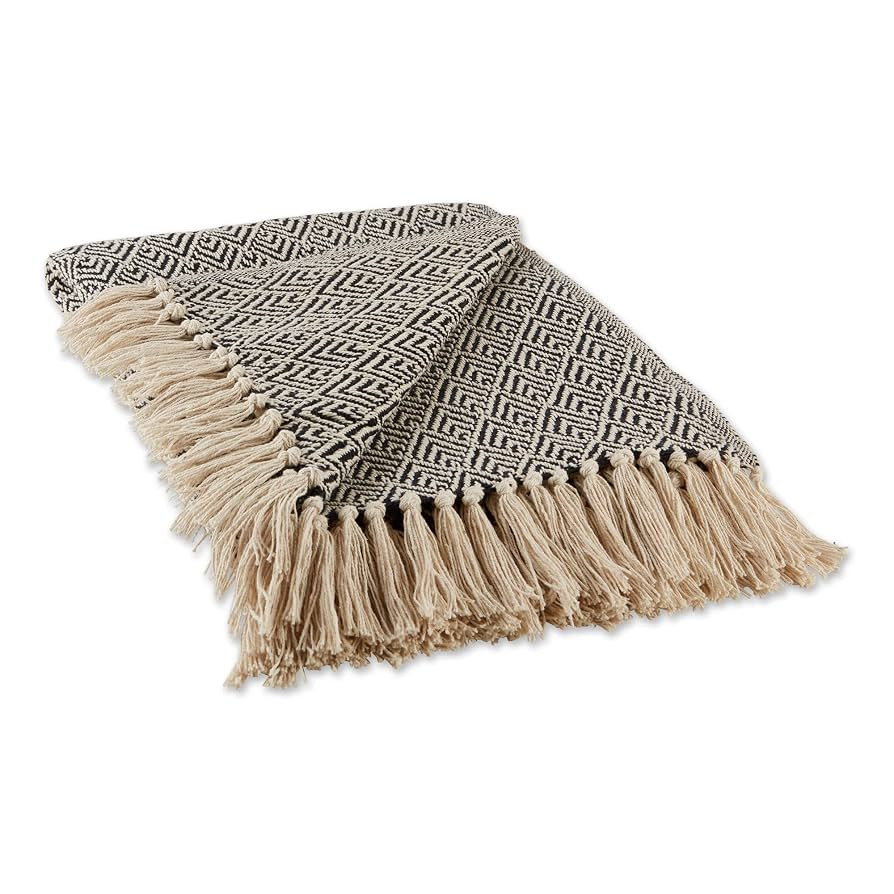 DII Diamond Throw Collection Cotton Woven, 50x60, Black | Amazon (US)