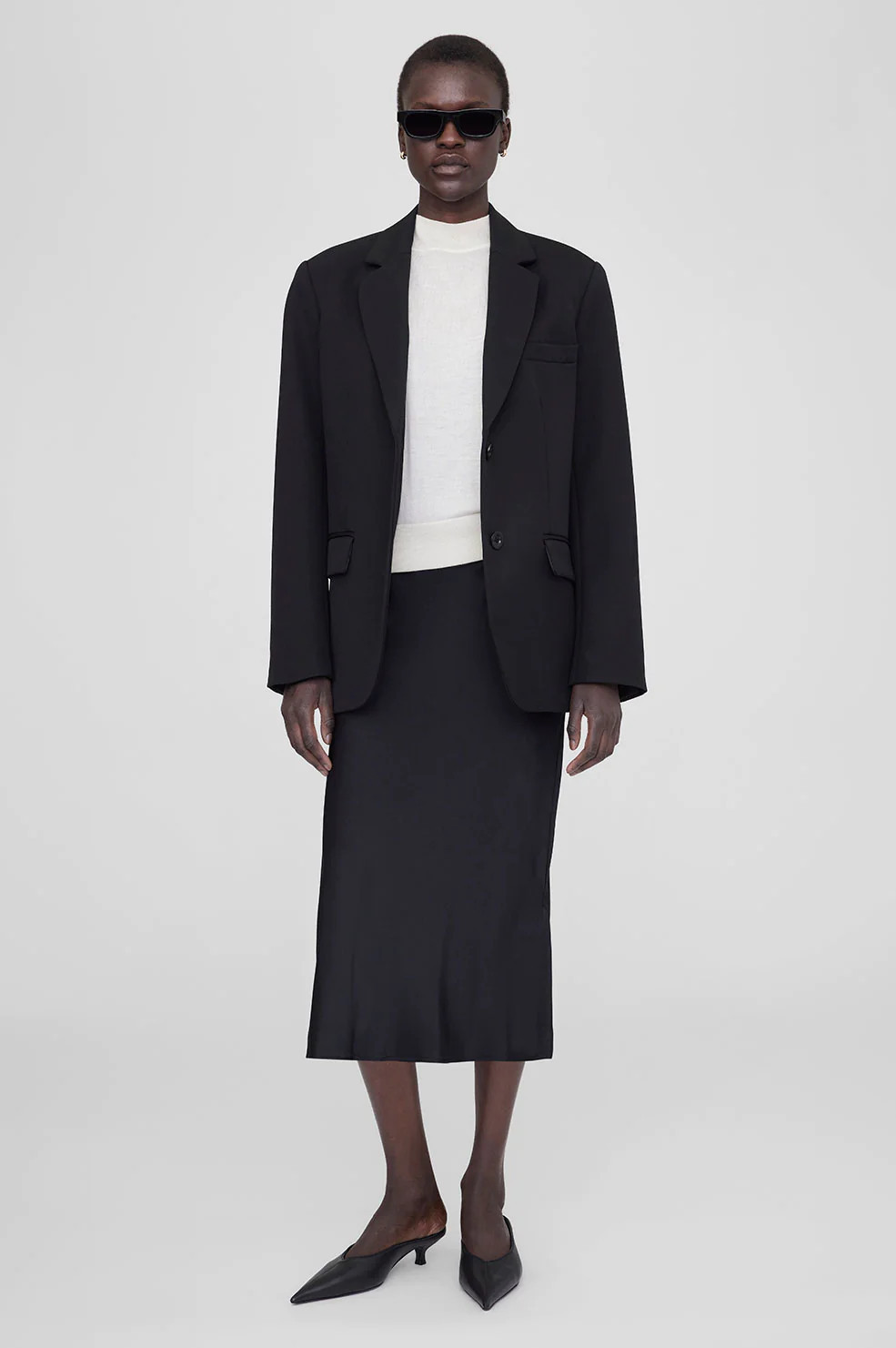 ANINE BING Bar Silk Skirt in Black | Anine Bing