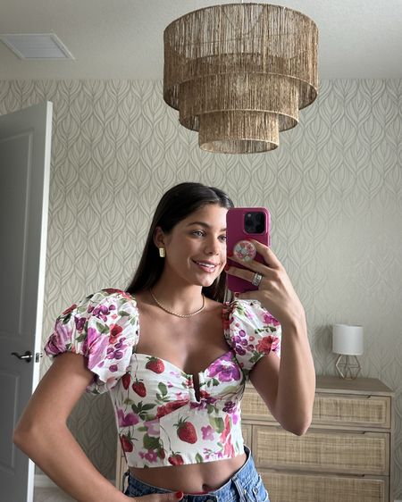 The CUTEST top from Abercrombie! If you love strawberries & girly patterns, you will love this top! 🍓🌸💖

—Paired it with my favorite jean shorts for summer from Abercrombie. I got a size 25 & they fit perfectly! 

#LTKStyleTip #LTKSeasonal