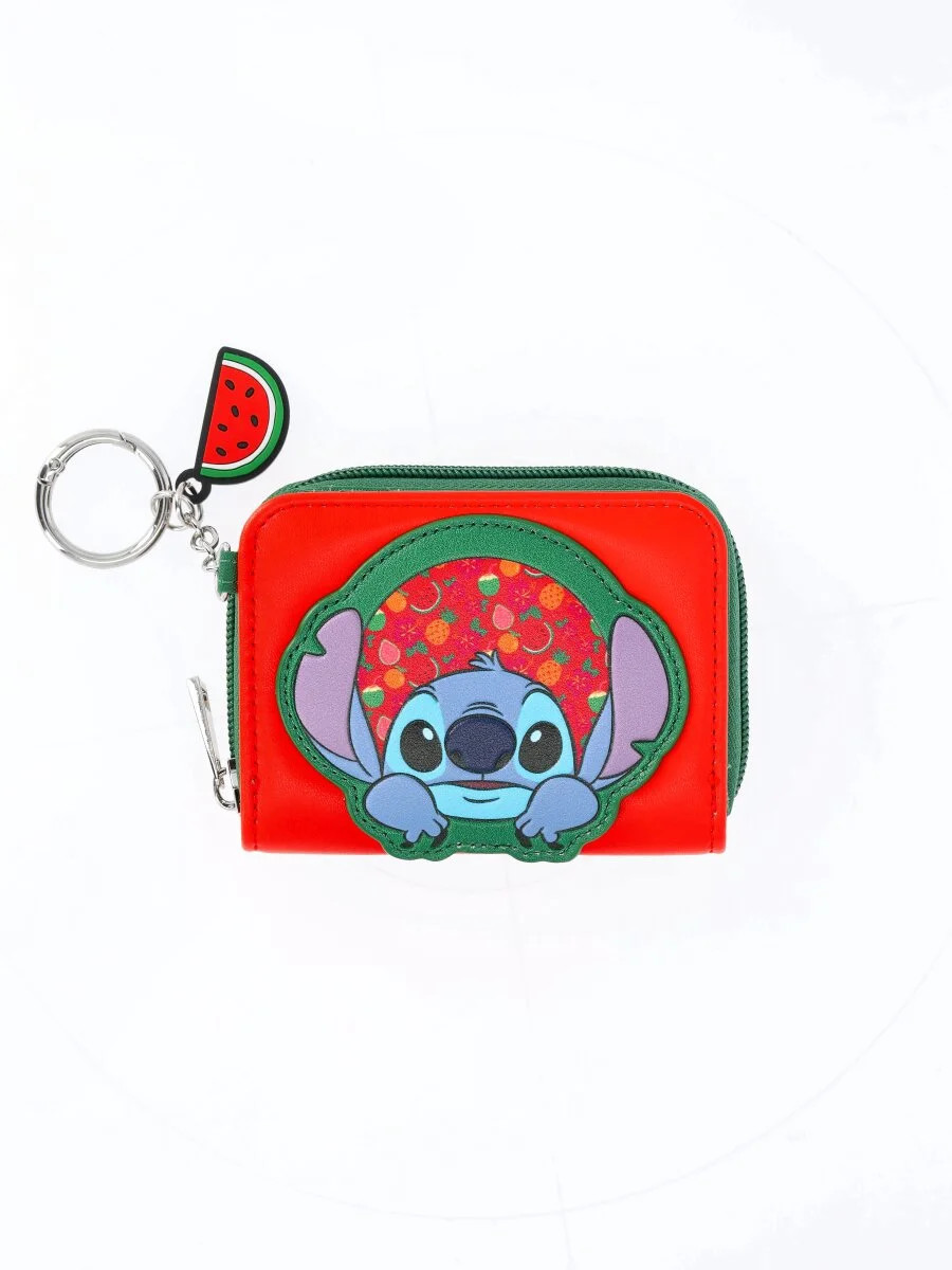Disney Lilo & Stitch Women's Tropical Wallet with Watermelon Charm Keychain, Orange | Walmart (US)