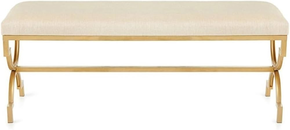 Entryway Bench Linen Shoe Bench with Metal Feet Shoe Bench Entryway Ottoman Bench for Living Room... | Amazon (US)