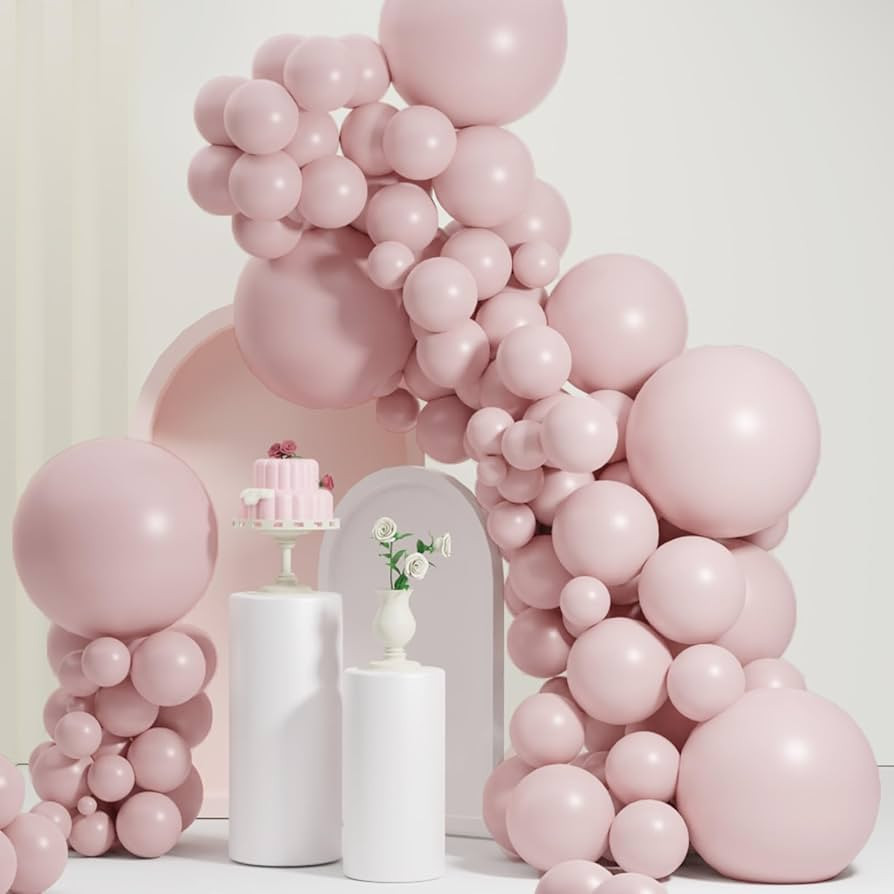Dusty Pink Balloons - Different Sizes 18, 12, 10, 5 Inches - Pink Balloon Garland Arch for Birthd... | Amazon (US)