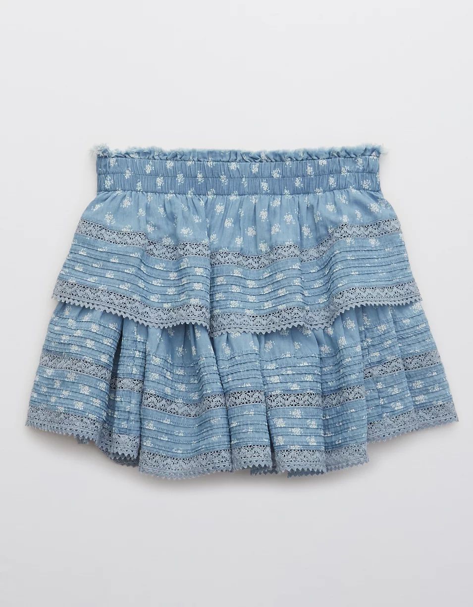 Aerie Rock 'n' Ruffle Mini Skirt | American Eagle Outfitters (US & CA)