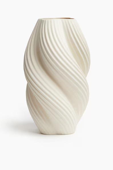 H & M - Tall swirly vase - White | H&M (UK, MY, IN, SG, PH, TW, HK)