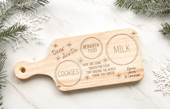 Christmas Tray, Personalized Santa Plate, Santa Cookie Plate, Milk and Cookies Plate | Etsy (US)