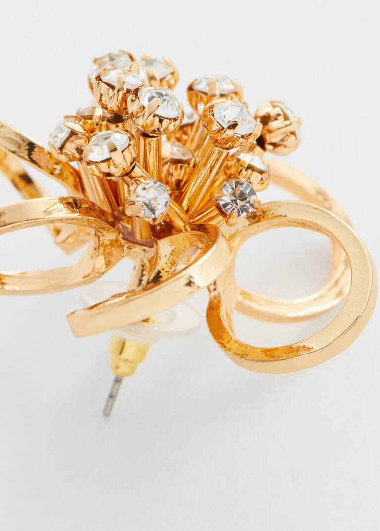 Flower crystal earrings -  Women | Mango USA | MANGO (US)