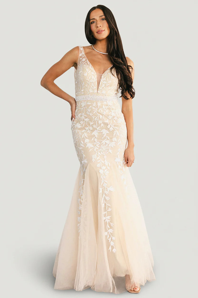 Fleurette Mermaid Bridal Gown \u2014 Beige & Ivory | Baltic Born | Baltic Born