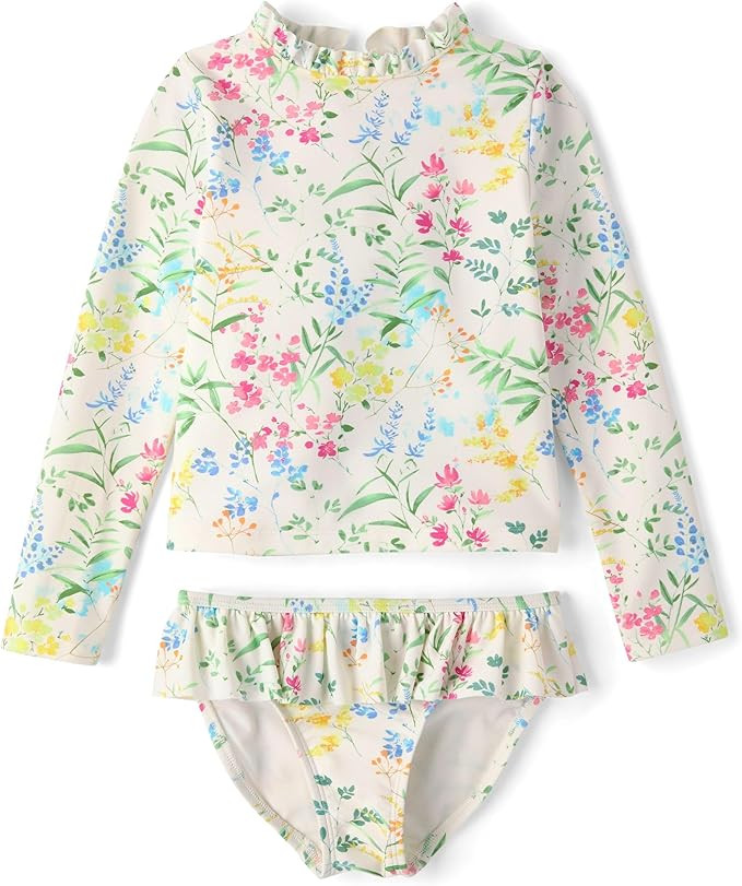 Gymboree Girls' and Toddler 2-piece Rashguard Swimset | Amazon (US)