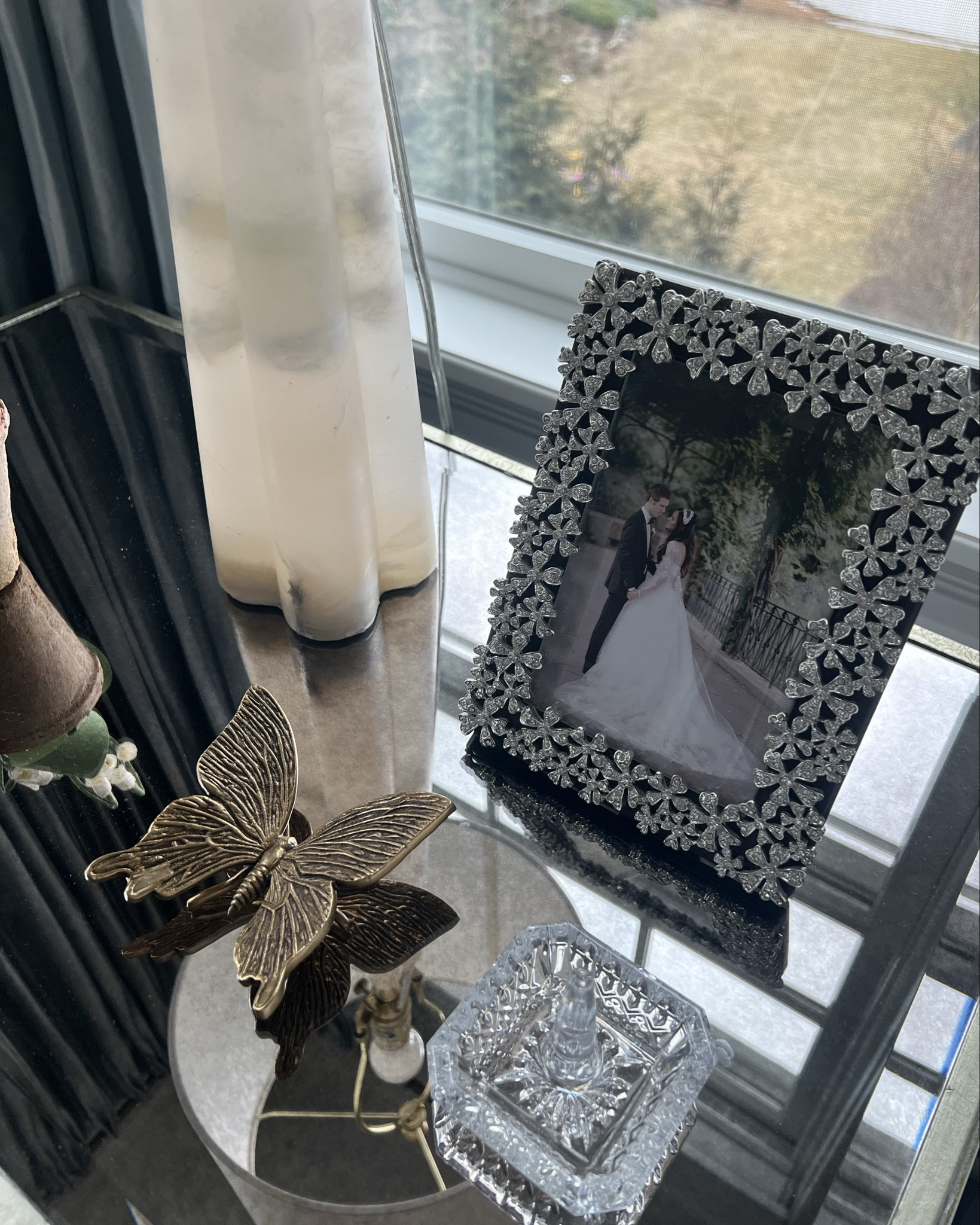 Primary bedroom night stand. I try to keep things pretty organized & simple. A  few sentimental things like framed photo of us from our wedding. A crystal jewelry tray, a plant & my favorite room spray.  

 

#LTKSeasonal #LTKHome #LTKFamily

#LTKSeasonal #LTKHome #LTKFamily