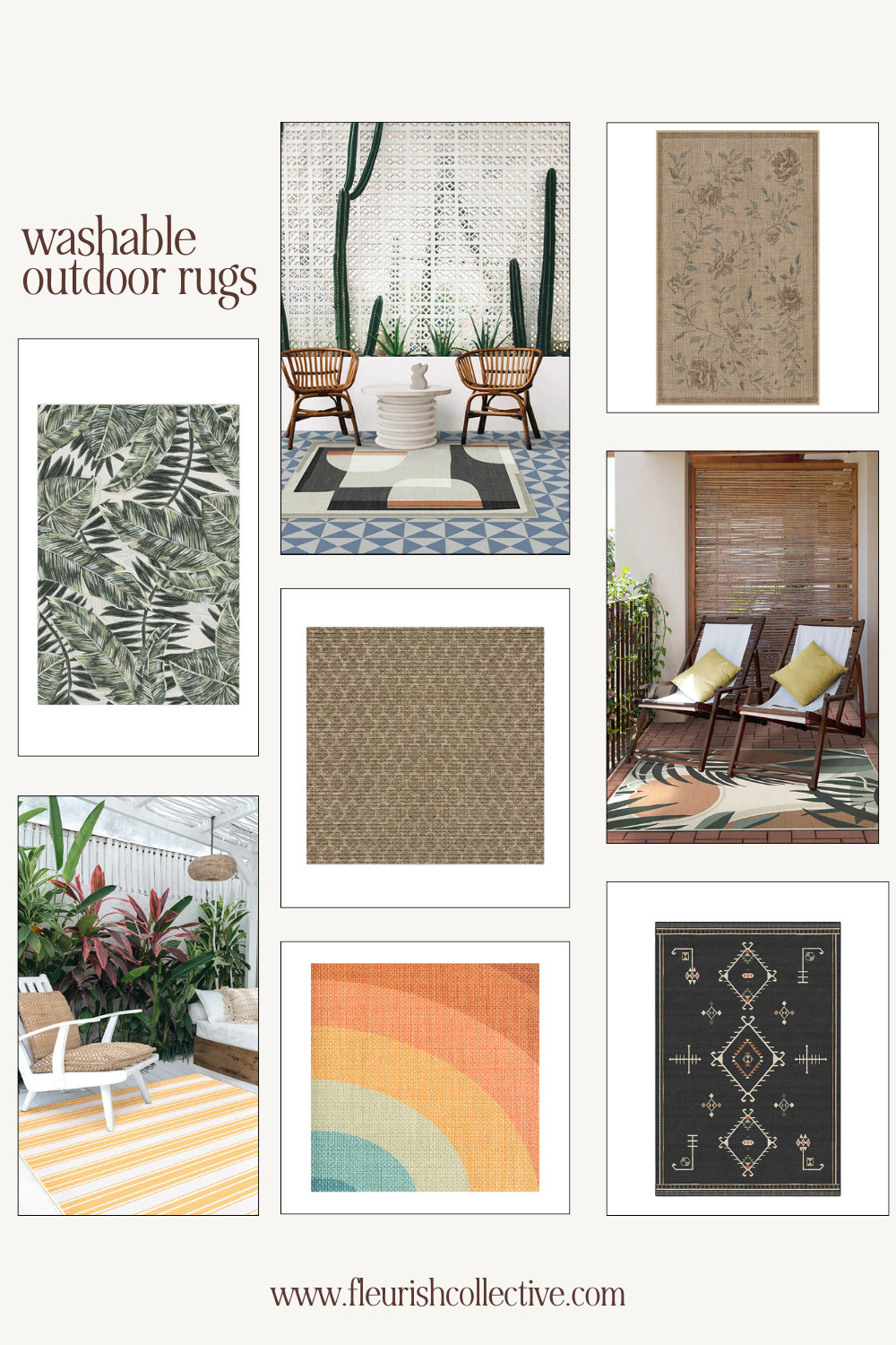 Washable outdoor rugs - a mix of neutral and vibrant colour for your outdoor space.   

 #LTKcanada #LTKsummer #LTKcasa