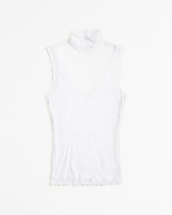 Sheer Rib Layered Turtleneck Top | Abercrombie & Fitch (US)
