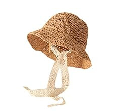 Little Girl Kids Summer Straw Hat,Toddler Girls Wide Brim Floppy Beach Sun Visor Hat,Girl's Sun Hat | Amazon (US)