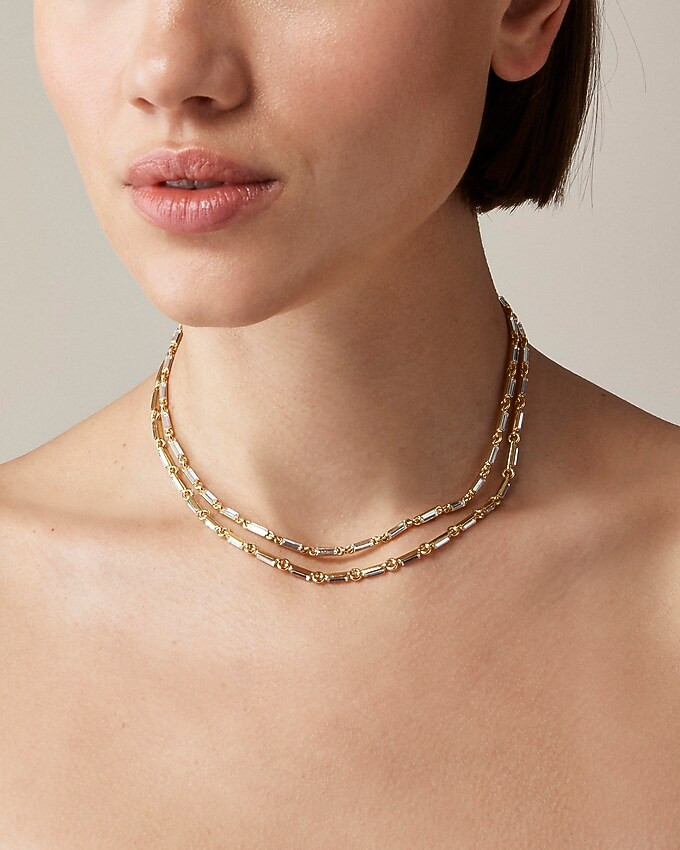 Baguette crystal-and-chainlink necklace | J. Crew US