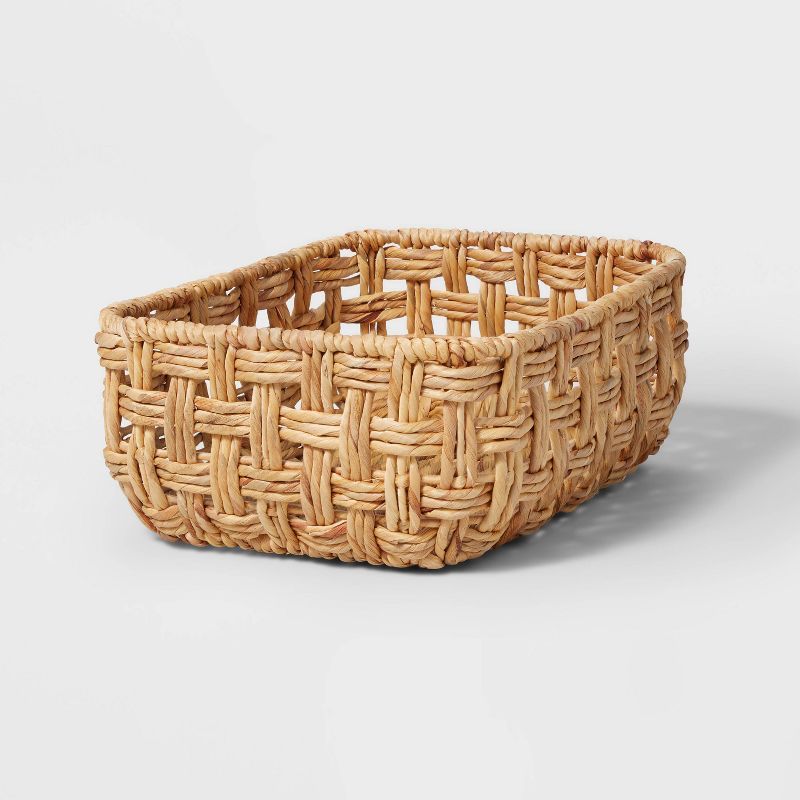 Rectangular Twisted Open Checkered Weave Basket - Brightroom™ | Target
