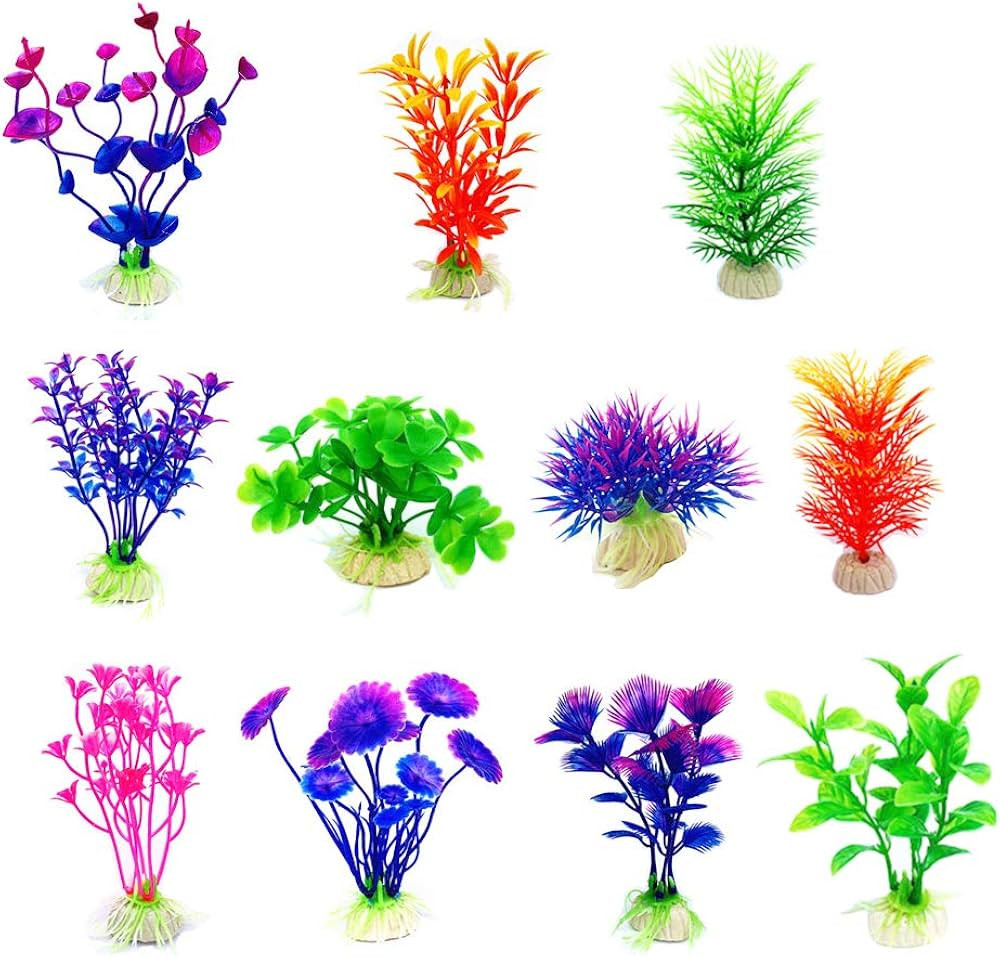 CousDUoBe Artificial Aquatic Plants 11 Pcs Small Aquarium Plants Artificial Fish Tank Decorations... | Amazon (US)