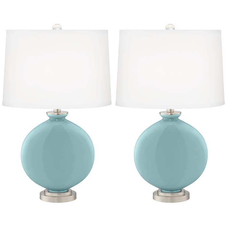 Raindrop Blue Carrie Modern Table Lamps Set of 2 - #53E41 | Lamps Plus | Lamps Plus