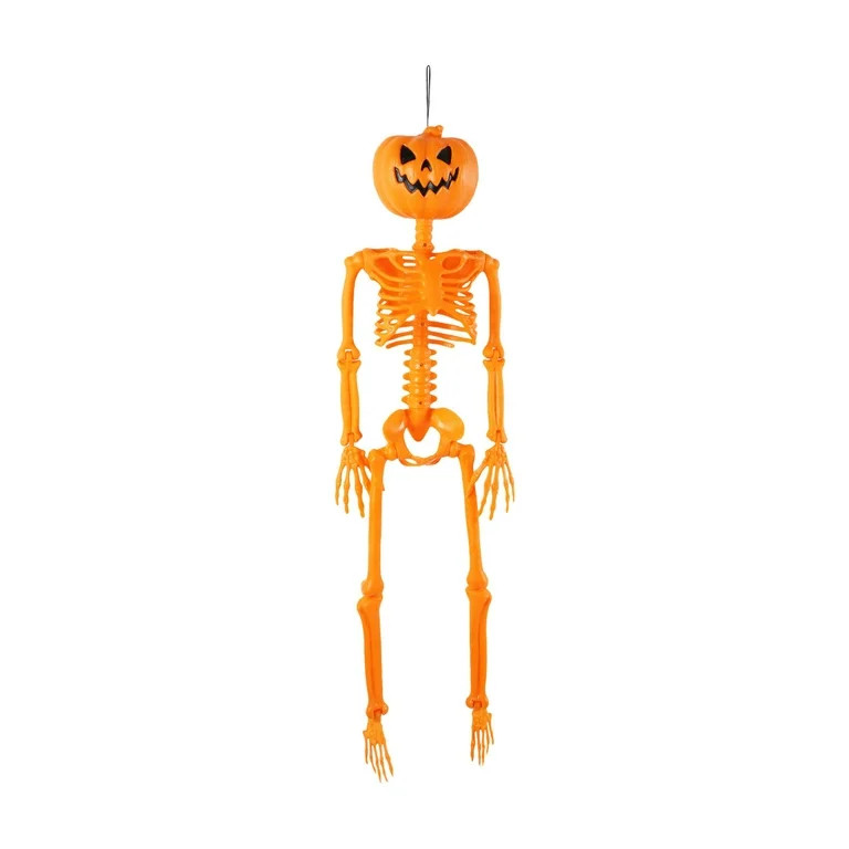 36" Orange Skeleton Wall Decor, Summer Frights by Way To Celebrate - Walmart.com | Walmart (US)