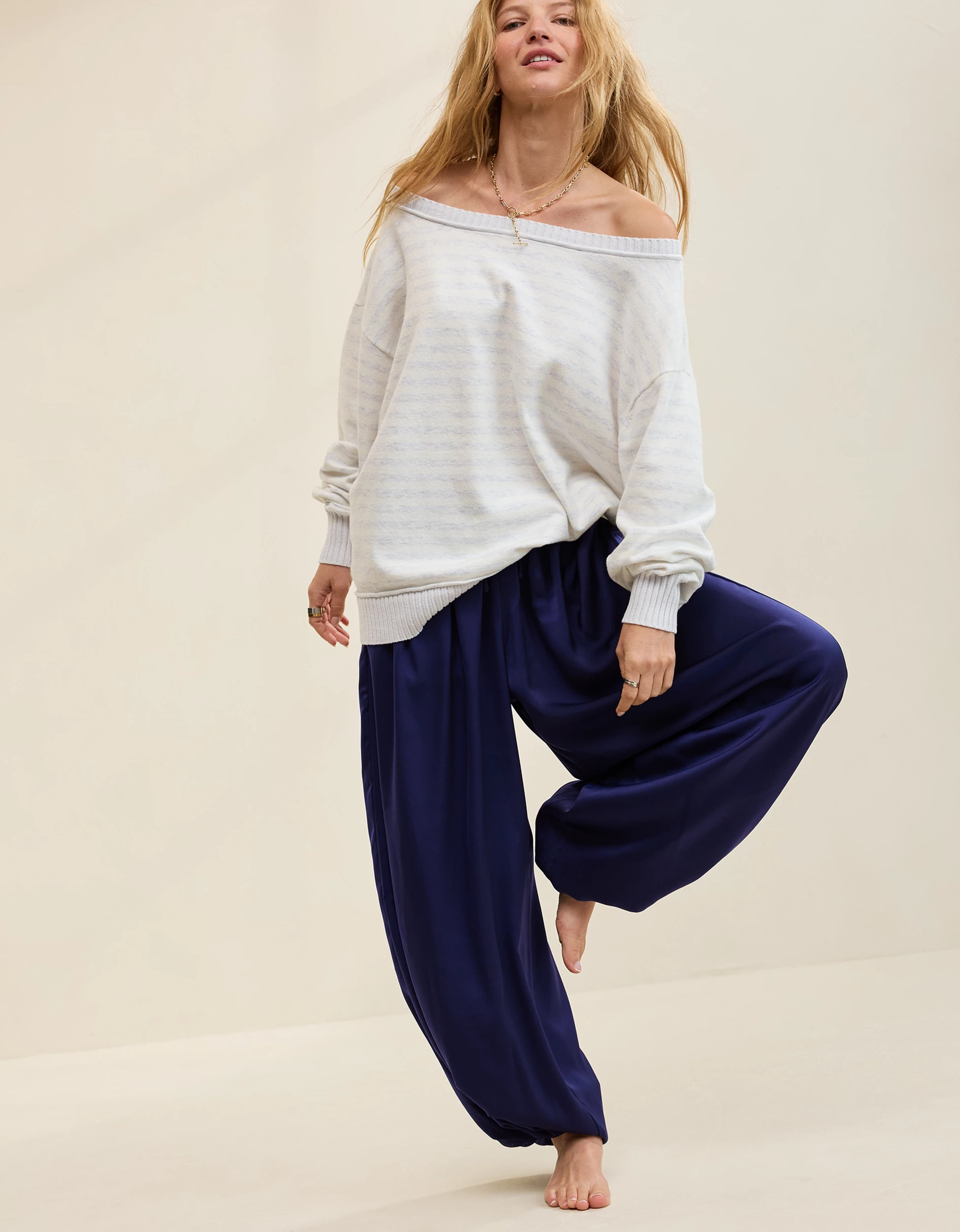 OVERSLEPT by Aerie Liquid Satin Balloon Pant | Aerie