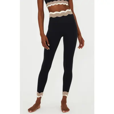 Beach Riot Stacy Scallop Colorblock Rib Leggings in Mystic Colorblock at Nordstrom, Size X-Small | Nordstrom